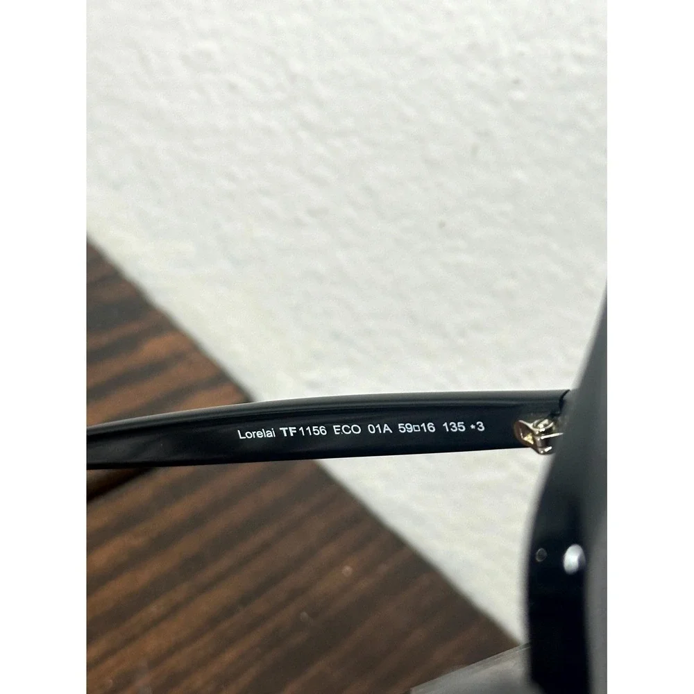 Tom Ford Lorelai TF1156 ECO 01A Womens Polished Black Sunglasses Square Full Rim